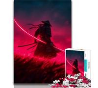 Jigsaw Puzzles for Adults 1000 Pieces Neon Samurai Warrior War,Educational Games Home Decoration Birthday Present,Gifts,Wall Art (38x26cm)