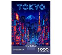 Jigsaw Puzzles for Adults 1000 Pieces Neon Tokyo Cityscape at Night Puzzles for Adults Relaxing Games Presents for Women Challenging Game Gifts 38x26cm/1000pcs