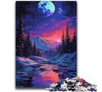 Jigsaw Puzzles for Adults 1000 Pieces Neon Winter Nature Puzzles,Learning Educational Toys Family Games Unique Birthday And Gifts (50x75cm)