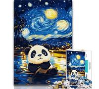 Jigsaw Puzzles for Adults 1000 Pieces Night Sky Panda Teenager Puzzles,Challenging Game for Is Ideal As A Gift for The Whole Family (size 38x26cm)