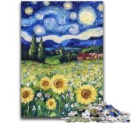 Jigsaw Puzzles for Adults 1000 Pieces Night Sky Sunflower Puzzles for Teenagers,Challenging Game Gifts for Is Ideal As A Gift for The Whole Family (50x75cm)