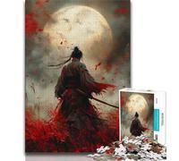 Jigsaw Puzzles for Adults 1000 Pieces Ninja Under The Blood Moon Adult Jigsaw,Challenging Family Activity Games DIY Toy for Home Wall Decor Gifts (size 75x50cm)