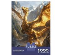 Jigsaw Puzzles for Adults 1000 Pieces Noble Goldvein Dragon Puzzles for Adults Relaxing Games Birthday Present Challenging To Complete 38x26cm/1000pcs