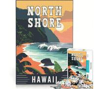 Jigsaw Puzzles for Adults 1000 Pieces North Shore in Hawaii, Brain Teaser Game, For Family Fun, Improving Love between Couples 38x26cm