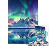 Jigsaw Puzzles for Adults 1000 Pieces Northern Lights Mountains Help The Brain Exercise Tough Challenge Educational Game for Age 14+ Game (50x75cm)