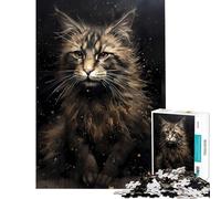 Jigsaw Puzzles for Adults 1000 Pieces Norwegian Forest Cat Fable Help The Brain Exercise Tough Challenge Educational Game for Age 14+ Game (38x52cm)
