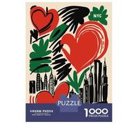 Jigsaw Puzzles for Adults 1000 Pieces NYC Love Abstract Art Adult Jigsaw Hands-on Game Pattern Assembly Challenging To Complete 70x50cm/1000pcs