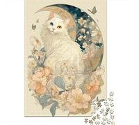 Jigsaw Puzzles for Adults 1000 Pieces Odd-eyed Cat Jigsaw Puzzle Kitten Wood Puzzle Family Decoration Multi Colour Fantasy & Mythology Therapeutic Fun 1000pcs (75x50cm)