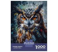 Jigsaw Puzzles for Adults 1000 Pieces Oil Paint Owl Portrait Adult Jigsaw Hands-on Game Pattern Assembly Challenging To Complete 70x50cm/1000pcs