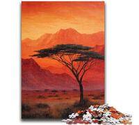 Jigsaw Puzzles for Adults 1000 Pieces Oil Painting of An Acacia Tree 1000 Pieces for Adults,Quiz Game for Is Ideal As A Gift for The Whole Family (38x26cm)