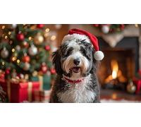 Jigsaw Puzzles for Adults 1000 Pieces Old English Sheepdog Christmas Wooden Puzzle Challenging Educational Fun Family Holiday Activities Games Toys Gifts