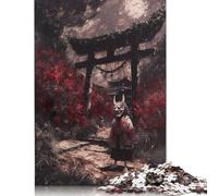 Jigsaw Puzzles for Adults 1000 Pieces Oni Mask Torii Gate Jigsaw Puzzle Adult Creative Puzzles Brain Teaser Puzzles For Adults And Teenagers Gifts 38x26cm/1000pcs
