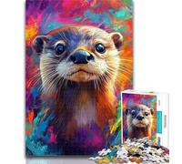 Jigsaw Puzzles for Adults 1000 Pieces Otter Baby 1000 Piece Jigsaw,Fun Games Every Piece Is Unique - Challenging Family Fun Game 26x38cm