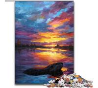 Jigsaw Puzzles for Adults 1000 Pieces Otters at Sunset, for Educational Game Challenge Toy Enhance Memory for Age 14 (Size 50x75cm)