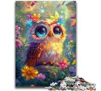 Jigsaw Puzzles for Adults 1000 Pieces Owl Flowers 1000 Pieces for Adults,Quiz Game for Is Ideal As A Gift for The Whole Family (50x75cm)