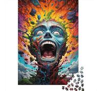 Jigsaw Puzzles for Adults 1000 Pieces Painting Colorful Zombies Wooden Jigsaw Puzzle Educational Puzzle Family Game for Teenager Birthday 1000pcs (75x50cm)