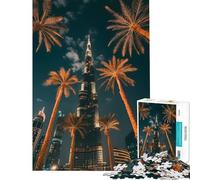 Jigsaw Puzzles for Adults 1000 Pieces Palm Oasis at Burj Khalifa for Birthday, Chrismas Analysis And Logic Educational Toy for And from 14 Years And over (38x52cm)