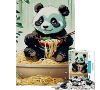 Jigsaw Puzzles for Adults 1000 Pieces Panda Ramen Japan Fun Activities at Home Improve Memory Practical Game for And from 14 Years And over (38x52cm)