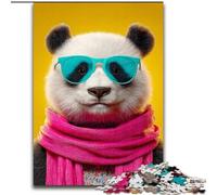 Jigsaw Puzzles for Adults 1000 Pieces Panda Wearing A Scarf, for Educational Game Challenge Toy Enhance Memory for Age 14 (Size 50x75cm)