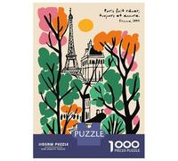 Jigsaw Puzzles for Adults 1000 Pieces Paris Cityscape with Eiffel Tower Adult Jigsaw Hands-on Game Pattern Assembly Challenging To Complete 38x26cm/1000pcs