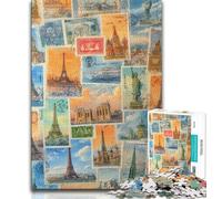 Jigsaw Puzzles for Adults 1000 Pieces Paris Collage,Educational Games Home Decoration Is Ideal As A Gift for The Whole Family (38x26cm)