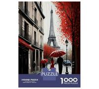 Jigsaw Puzzles for Adults 1000 Pieces Paris France Red Puzzles for Adults Relaxing Games Presents for Women Challenging Game Gifts 70x50cm/1000pcs