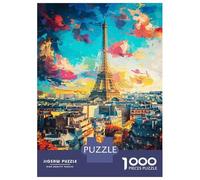 Jigsaw Puzzles for Adults 1000 Pieces Paris Overview Art Puzzle for Adults Brain Teaser Game Birthday Present Educational Challenge 38x26cm/1000pcs