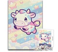 Jigsaw Puzzles for Adults 1000 Pieces Pastel Rainbow Cow's Cute Kawaii Sky Dream Impossible Game Precision Cutting Secret Santa Gifts Size 50x75cm
