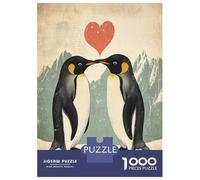 Jigsaw Puzzles for Adults 1000 Pieces Penguin Love Mountain Art Puzzles for Adults Relaxing Games Birthday Present Challenging To Complete 52x38cm/1000pcs