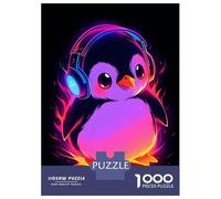 Jigsaw Puzzles for Adults 1000 Pieces Penguin Music Passion Jigsaw Puzzle Relaxing Games Precision Cutting Unique Birthday And Xmas Gifts 38x26cm/1000pcs
