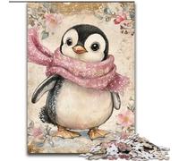 Jigsaw Puzzles for Adults 1000 Pieces Penguin Wearing A Scarf Learning Educational Toys Family Games Suitable for Desktop Decoration (size 50x75cm)