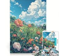 Jigsaw Puzzles for Adults 1000 Pieces Peony Meadow Comic Style, Anti-Stress Toys, Analysis And Logic, Artists Collection, Fine Art 38x26cm