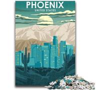Jigsaw Puzzles for Adults 1000 Pieces Phoenix Arizona Travel Adult Jigsaw,Decompressing Intellectual Educational Toy Birthday Gift (26x38cm)