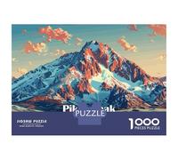 Jigsaw Puzzles for Adults 1000 Pieces Pikes Peak Mountain Illustration Teenager Puzzles Brain Teaser Game Enhance Memory Fun Activities at Home 70x50cm/1000pcs