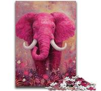 Jigsaw Puzzles for Adults 1000 Pieces Pink Elephant Toys Educational Games Stress Relieving Suitable for Desktop Decoration 50x75cm