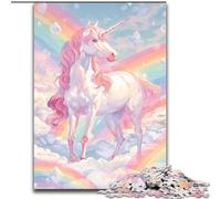 Jigsaw Puzzles for Adults 1000 Pieces Pink Unicorn, Elephant Toy Intellectual Game Birthday Present, Gifts, Wall Art for Ages 14+ (Size 50x75cm)