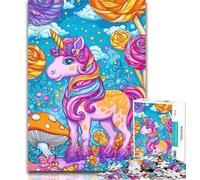 Jigsaw Puzzles for Adults 1000 Pieces Pink Unicorn Puzzles for Teenagers,Challenging Game Gifts for Is Ideal As A Gift for The Whole Family 26x38cm