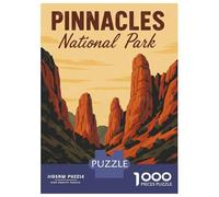 Jigsaw Puzzles for Adults 1000 Pieces Pinnacles National Park Vintage Poster Jigsaw for Adults Relax Games Hand Speed Race Challenging Game Gifts 38x26cm/1000pcs