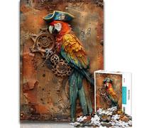 Jigsaw Puzzles for Adults 1000 Pieces Pirate Parrot Puzzles,Challenging Game Toys Wall Decoration Unique Birthday And Xmas Gifts 38x26cm