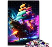 Jigsaw Puzzles for Adults 1000 Pieces Pirate Ship Colorful Help The Brain Exercise Addictive Toys to Cultivate Patience A Work of Art 50x75cm