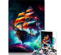 Jigsaw Puzzles for Adults 1000 Pieces Pirate Ship Colorful Teenager Jigsaw,Fun Present & Activity for Home,Toy for Rainy Days (size 38x26cm)