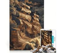 Jigsaw Puzzles for Adults 1000 Pieces Pirate Ship Lost at Sea, Anti-Stress Toys, Analysis And Logic, Artists Collection, Fine Art 38x52cm