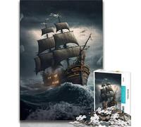 Jigsaw Puzzles for Adults 1000 Pieces Pirate Ship Puzzles for Teenagers,deal As Gifts for The Whole Family for Ages 14+ 38x26cm