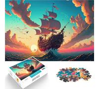 Jigsaw Puzzles for Adults 1000 Pieces Pirate ship Spielzeug Lernspiele Stressabbau Einzigartige Wohndekoration und Geschenke38x26cm