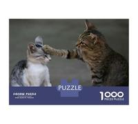 Jigsaw Puzzles for Adults 1000 Pieces Playful Cat Interaction Jigsaw for Adults Family Game Staycation Kill Time Great Gift for Gaming 38x26cm/1000pcs