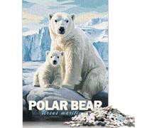 Jigsaw Puzzles for Adults 1000 Pieces Polar Bear Family Jigsaw Puzzle Wooden Puzzle Suitable for Adults And over 18 Years Old Family Puzzle Game 1000pcs (75x50cm)