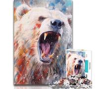 Jigsaw Puzzles for Adults 1000 Pieces Polar Bear Watercolors Puzzles for Teenagers,deal As Gifts for The Whole Family for Ages 14+ 38x26cm