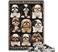 Jigsaw Puzzles for Adults 1000 Pieces Poodle Collage Puzzles,Learning Educational Toys Family Games Unique Birthday And Gifts (50x75cm)