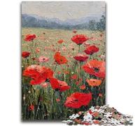 Jigsaw Puzzles for Adults 1000 Pieces Poppy Flower Oil Painting Puzzles for Teenagers,Challenging Game Gifts for Is Ideal As A Gift for The Whole Family (50x75cm)