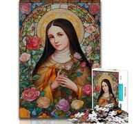Jigsaw Puzzles for Adults 1000 Pieces Portrait of Mary The Mother Puzzles,Challenging Game Toys Wall Decoration Unique Birthday And Xmas Gifts 75x50cm